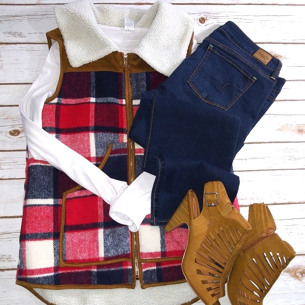 Warm & Cozy Utility Zip Up Vest Large